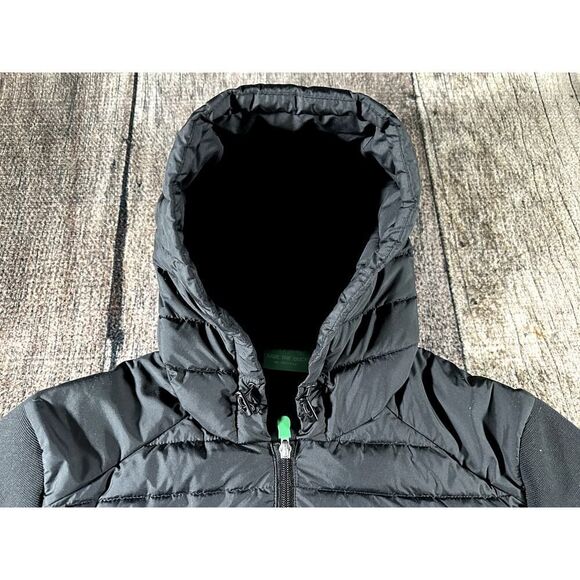 Save The Duck Women’s Sz 1X Plumtech Jacket Zip Quilted Half Puffer Black - Picture 2 of 10